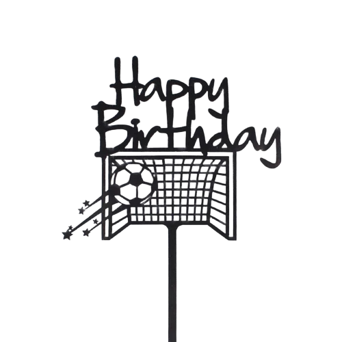 Zapichovacia dekorácia na tortu Happy Birthday Futbalová bránka s loptou 9,5 cm Akrylová dekorácia Torta pre futbalových fanúšikov