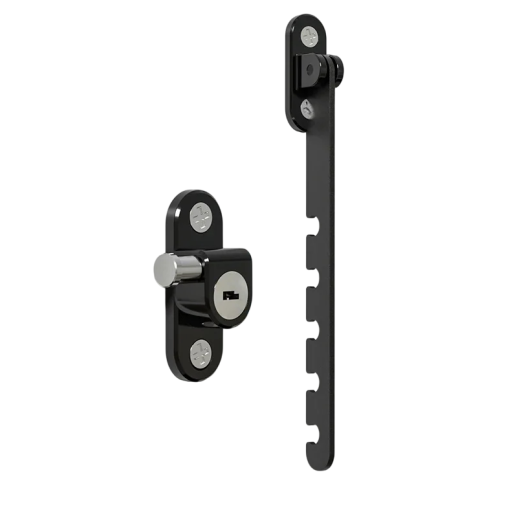 Zarástica ajustável para janelas e portas com fecho deslizante 6,35 x 1,8 x 2,9 cm aço segurança para interior e exterior