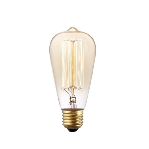 Žárovka s vláknem ST64 Patice E27 40 W 220 V Úhel svícení 360° Jantarové sklo Rozměry 142 x 64 mm Do lustru i závěsného svítidla