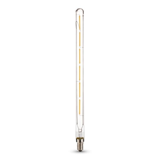 Żarówka LED rurkowa T20 E14 Długi kształt z włóknami LED 6 W 300 x 20 mm Przezroczysta szklana obudowa Ciepła biała 2700 K Do lamp i opraw