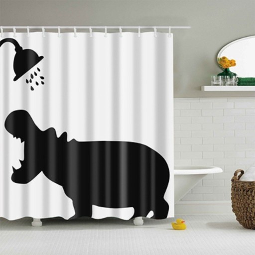Zasłona prysznicowa z hipopotamem