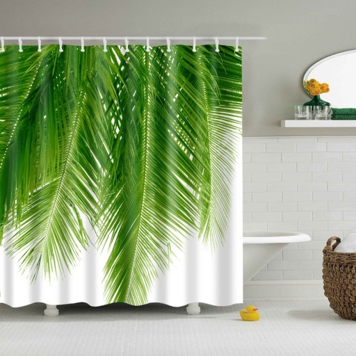 Zasłona prysznicowa z liśćmi palmowymi