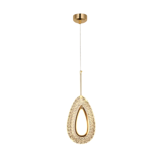 Závesné LED svietidlo v tvare kvapky z kovu a akrylu, 3 teploty svetla s diaľkovým ovládačom, 13 x 33 cm, do spálne alebo nad jedálenský stôl
