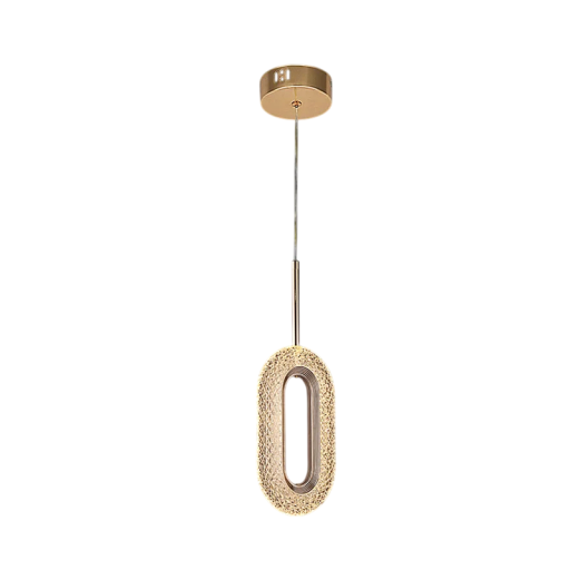 Závesné LED svietidlo v tvare oválu z kovu a akrylu, 3 teploty svetla s diaľkovým ovládačom, 12 x 36 cm, do spálne či nad stôl