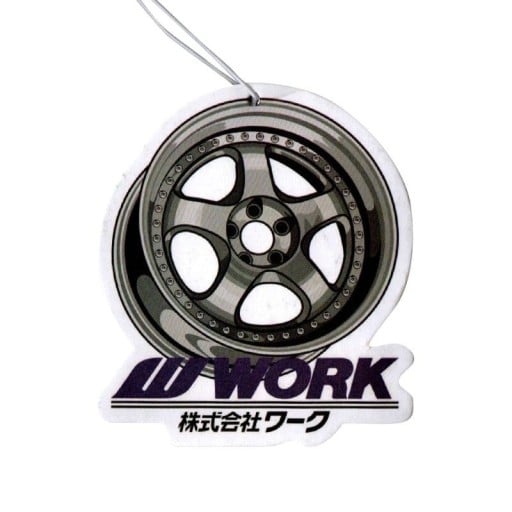 Závěsný osvěžovač vzduchu do auta design disk kola s nápisem WORK přívěsek vícebarevný dekorace interiéru vozidla