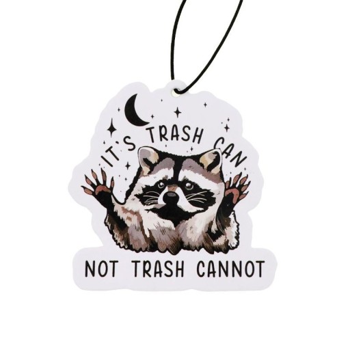 Závěsný osvěžovač vzduchu do auta mýval nápis it’s trash can not trash cannot voňavý přívěsek 6,9 × 7 cm barevný dekorace
