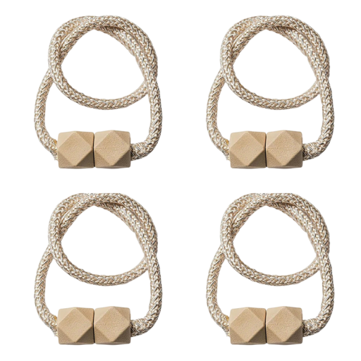 Závěsové úchyty se silným magnetem 4 ks opletené lanko plast magnet sada držáků pro závěsy a záclony do bytu