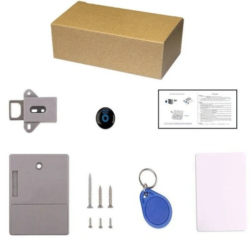 Zăvor digital RFID pentru dulapuri ascuns, invizibil, card IC 2×AA DC3V pentru uși din lemn, sertare și dulapuri