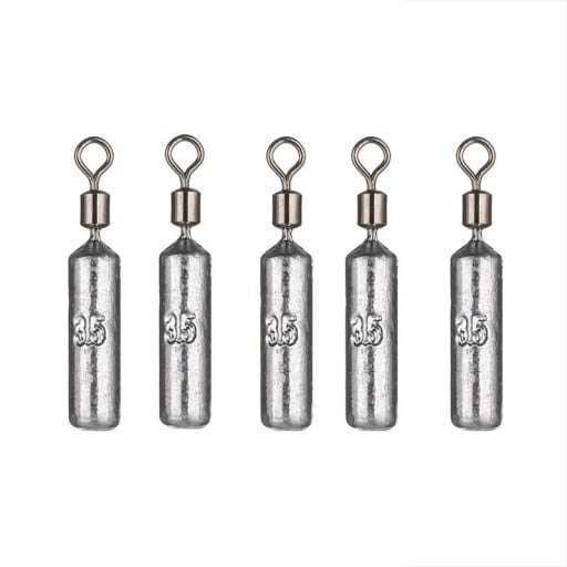 Zavori cilindriche in piombo per la pesca con moschettone 5 pz 3,5 g Zavorre per pesci Affondamento stabile Lanciamento a lunga distanza Zavorra