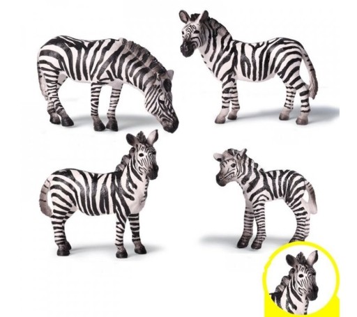 Zebra figurák 4 db