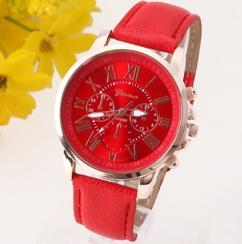 Zegarek damski w unikalnym stylu - czerwony