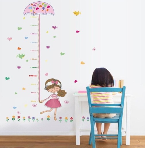 Zelfklevende kindermaat voor aan de muur