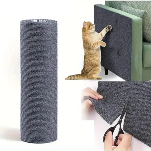 Zelfklevende krabmat voor katten 40x200 cm Polyester tapijt Meubelbescherming bank, deuren en muren
