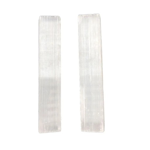 Zestaw 10 naturalnych pałeczek selenitu 50-60 mm Surowy kryształowy kamień leczniczy Reiki Czakry Medytacja Mineralna Dekoracja