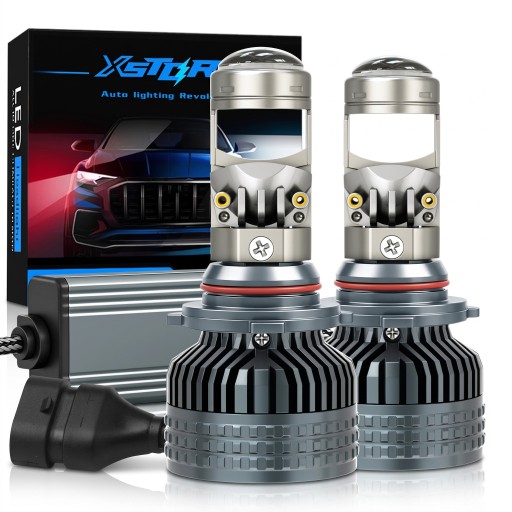 Zestaw 2 sztuk LED żarówek samochodowych 9006 80 000 lm 300 W Mini soczewka projektora Zewnętrzny driver 6000 K Białe światło Do reflektorów samochodowych