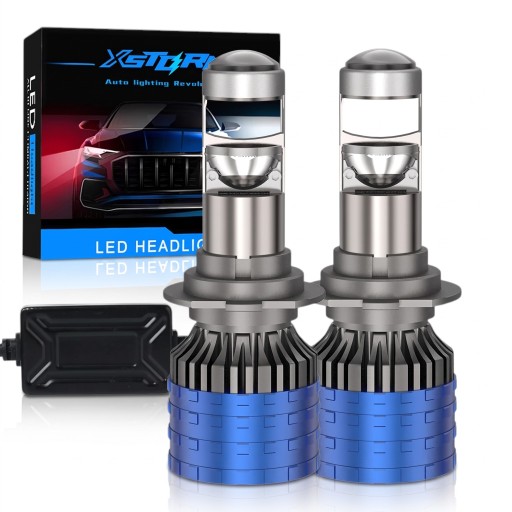 Zestaw 2 sztuk LED żarówek samochodowych H7 80 000 lm 300 W Mini soczewka projektora Zewnętrzny driver 6000 K Białe światło Do reflektorów samochodowych