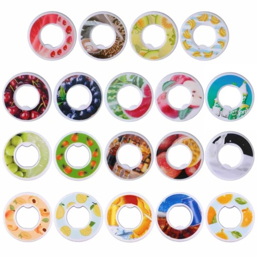 Zestaw 3 sztuk kółek smakowych do butelki 4 cm plastikowy adapter do zakrętki butelki sportowej różne smaki akcesorium do butelek