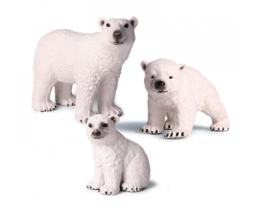 Zestaw 3 zwierząt niedźwiedzia polarnego