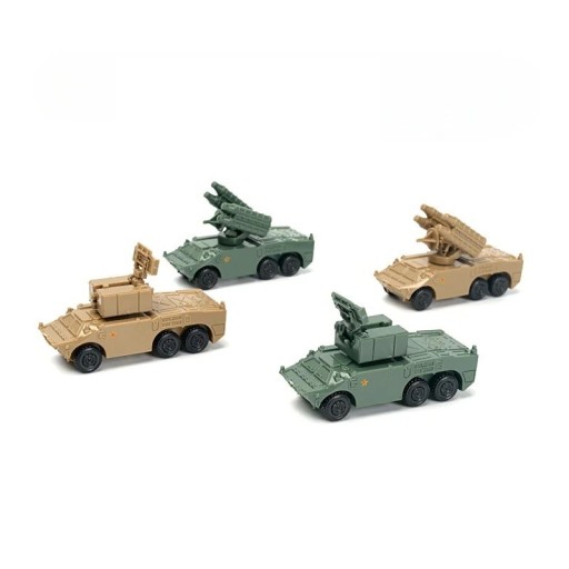 Zestaw 4 modeli HQ-7B rakietowego i radarowego pojazdu w skali 1:144 długość 5,5 cm z ABS plastiku modele kolekcjonerskie do dekoracji