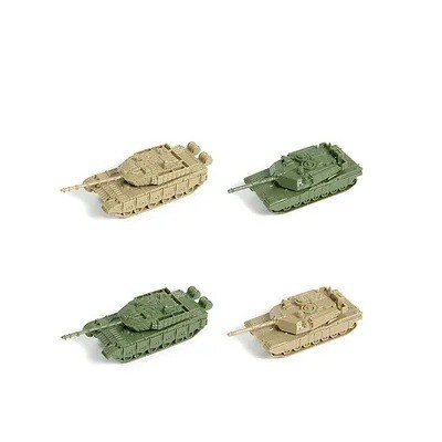Zestaw 4 sztuk modeli techniki wojskowej 99A i M1A2 w skali 1:144 z tworzywa ABS modele kolekcjonerskie do dekoracji witryn i dla modelarzy