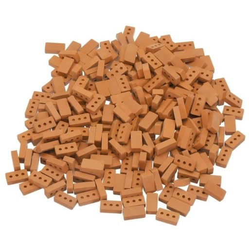 Zestaw 50 sztuk mini cegieł budowlanych z otworami 16 x 8 x 4,5 mm Realistyczne cegiełki do modeli i miniatur Kreatywne drobne elementy budowlane