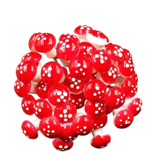 Zestaw 50 sztuk mini muchomorków Plastikowe dekoracyjne grzybki do dioramy modelowe krajobrazy figurki mini las dekoracje