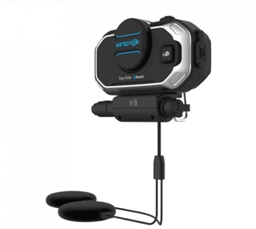 Zestaw Bluetooth handsfree do kasku motocyklowego Dwa głośniki Mikrofony na ramieniu i na kablu Połączenie wielu urządzeń Tłumienie hałasu