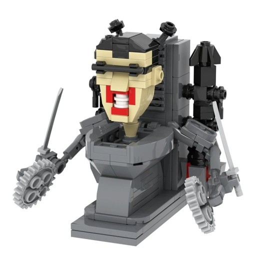 Zestaw do budowy toalety mechanicznej Skibidi 263 szt. 11x10x8 cm Kategoria wiekowa 14+ Model interaktywny Postać z mema Humorystyczny zestaw do budowy dla nastolatków