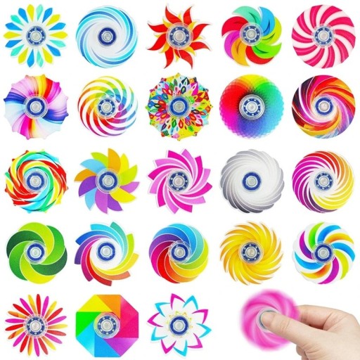 Zestaw mini fidget spinnerów 24 szt. antystresowe zabawki do uwalniania stresu i wspierania koncentracji kompaktowe wykonanie