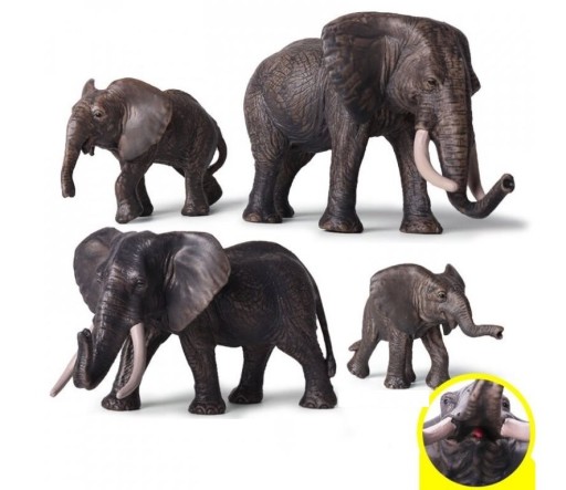 Zestaw zwierząt rodzina słoni 4 szt