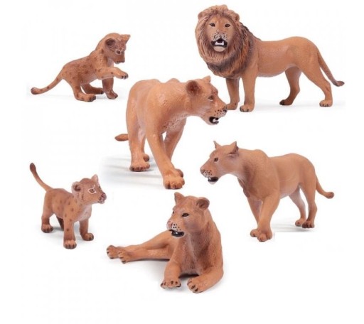 Zestaw zwierząt z rodziny lwów 6 szt