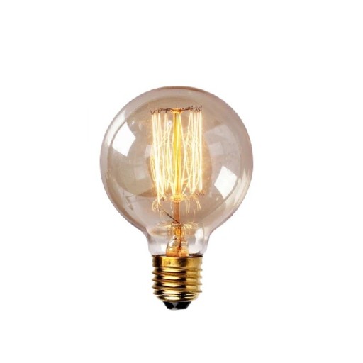 Žiarovka s vláknom G95 Kulatý tvar Patica E27 40 W 220 V Úhel svietenia 360° Jantárové sklo Rozmery 140 x 95 mm Do lustra aj závesného svietidla