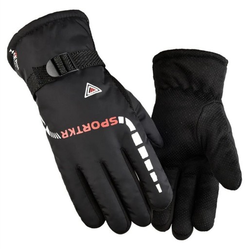 Zimné zateplené rukavice Pánske vetruodolné rukavice pre mužov Snehové rukavice s protišmykovým dizajnom Lyžiarske rukavice s uťahovacím pásikom cez zápästie