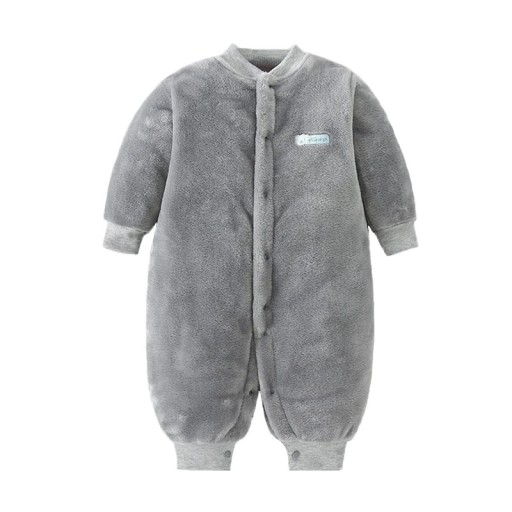 Zimní und Frühjahrs Baby Overall für Säuglinge Grauer Plüsch Flanell Overall aus Polyester Weiche Neugeborenen Kleidung für Jungen und Mädchen