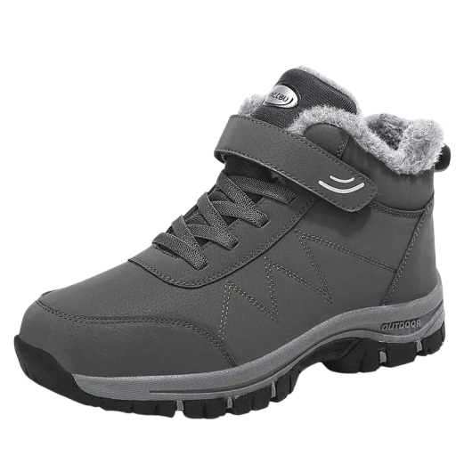 Zimowe buty męskie za kostkę ocieplane z rzepem i sznurowaniem Gumowa profilowana podeszwa Buty outdoorowe na zimę i do terenu