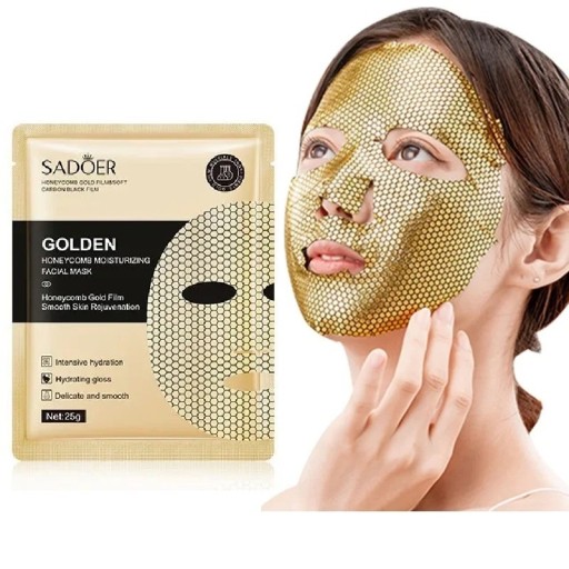 Zlatá pleťová maska na hĺbkovú hydratáciu Upokojujúca tvárová maska Platienková maska na tvár na omladenie pleti 12 ks