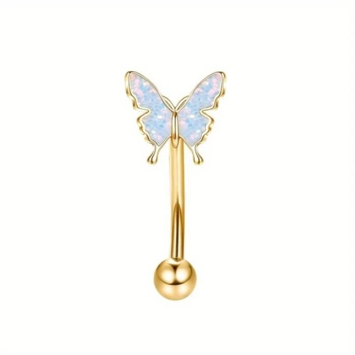 Złoty piercing ze stali nierdzewnej 8 x 1,2 mm Motyw motyla Delikatna biżuteria dekoracyjna do nosa ucha chrząstki