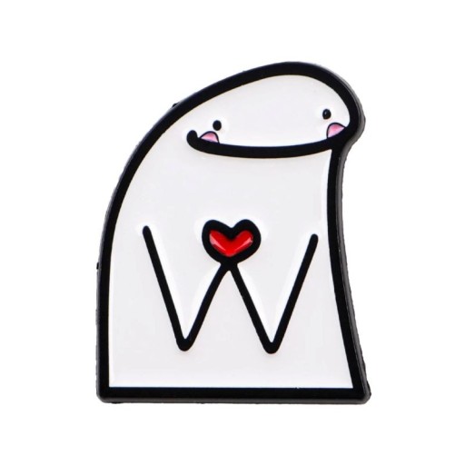 Zománcozott kitűző figura szívvel egyszerű stílus 2,6 × 3,2 cm fémből fehér fekete piros jelvény hátizsákra kabátra ruházati kiegészítő