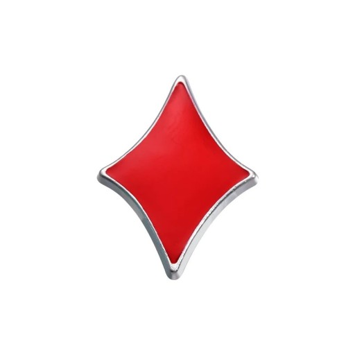 Zománcozott pin rombusz 2 x 1,5 cm fém piros kitűző minimalista szimbólum hajtókás jelvény ruházatra hátizsák kiegészítő