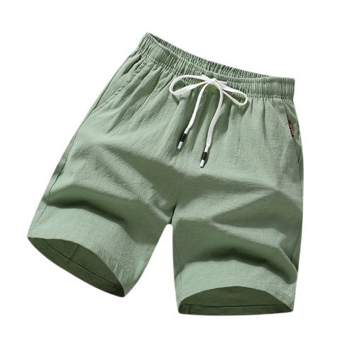 Zomerse herenshorts van katoen en linnen, effen kleur, vrijetijdsshorts met trekkoord, casual, ademende shorts voor de zomer