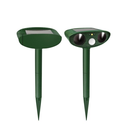 Zonne-dierverjager 37,5 x 15 cm Ultrasoon hond- en kattenverjager IPX4 Detectie 110° Bereik 8 m CE ROHS