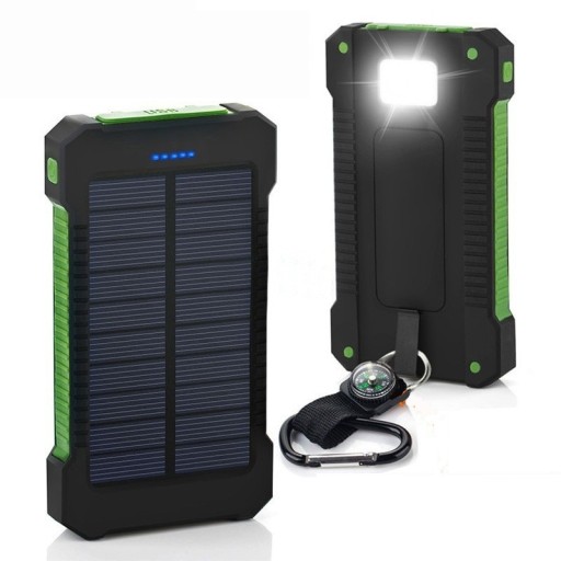 Zonne-energie powerbank met zaklamp 30.000 mAh