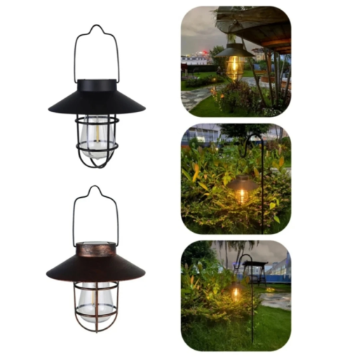 Zonne-lantaarnlamp voor buiten, waterdicht, hangend, decoratie, wolfraamlamp, polysilicium paneel, 2V 100mA batterij, 1,2V 300mAh