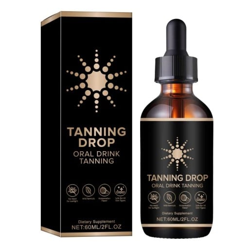 Zonnebrand druppels om te drinken 60 ml met meloensmaak Bètacaroteen en luteïne Vitaminen A C en E Ondersteuning van zonloze tanning Voor geleidelijke tanning