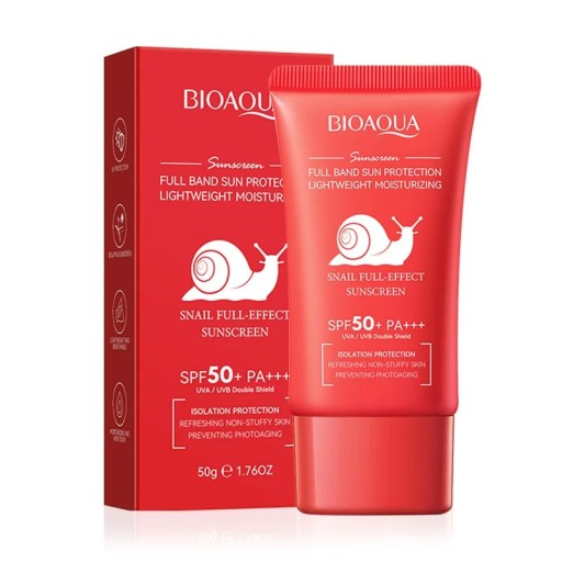 Zonnebrandcrème SPF 50 voor gezicht en lichaam 50 g hydraterende verhelderende zonneblokker met slakkenextract UVA en UVB bescherming voor de nek en het hele lichaam