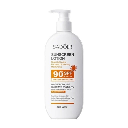 Zonnebrandcrème SPF90 PA++++ met aloë vera en vitamine E 220 g UVA en UVB bescherming tegen veroudering voor het hele lichaam en gezicht alle huidtypes