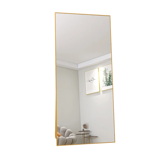 Zrcadlo na zeď i k opření 180 x 80 cm Tvrzené sklo v hliníkovém rámu Nezkreslený odraz celé postavy Do šatny předsíně i salonu