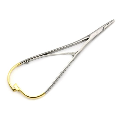 Zubní držák jehly pinzeta Mathieu ortodontický nástroj z nerezové oceli 14,2 x 4,3 cm pro stomatologii šití a upevnění jehel