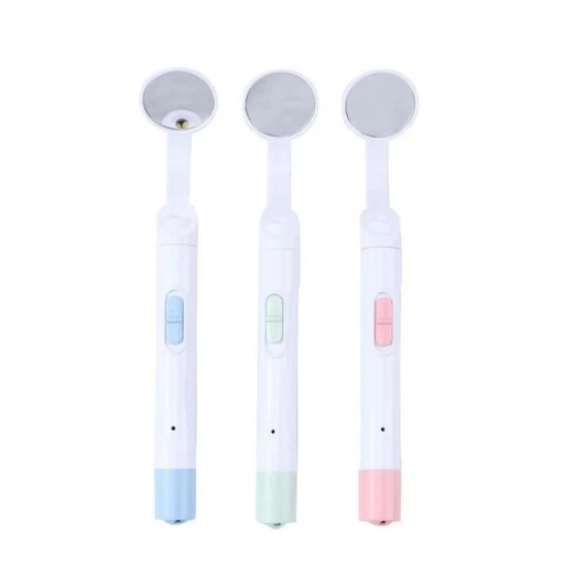 Zubní LED kontrolní zrcátko 15,2 x 1,3 cm Přenosné opakovaně použitelné ústní zrcadlo s osvětlením pro dentální hygienu a péči o chrup