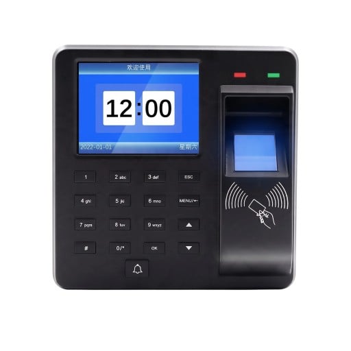 Zugangsterminal mit Fingerabdruckleser und RFID-Karten Kapazität 1000 Fingerabdrücke 106 x 34 x 106 mm USB und Wiegand Schwarz Für Anwesenheit